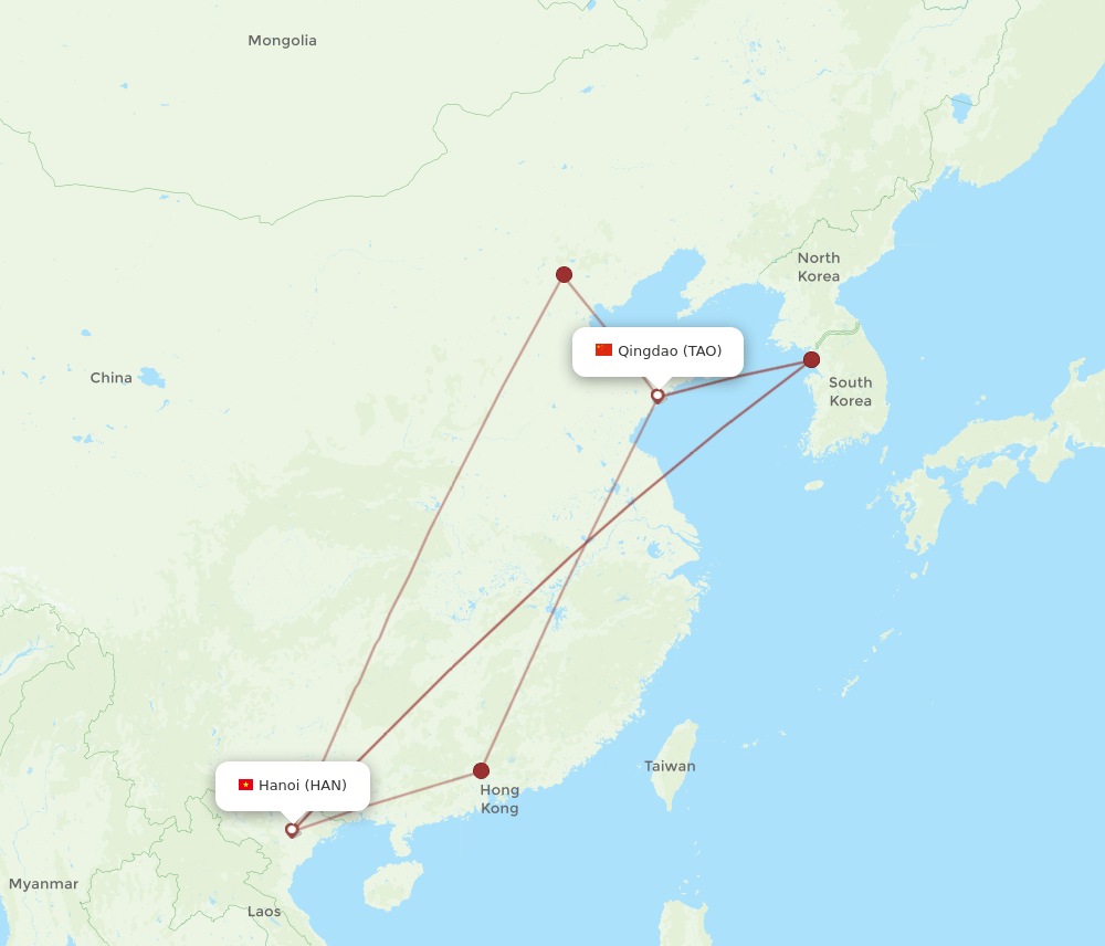 HAN-TAO flight routes
