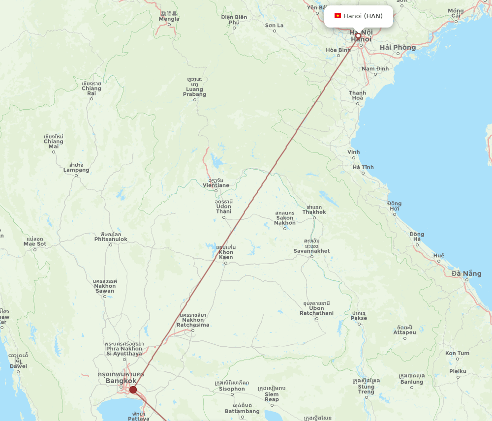 HAN-TDX flight routes