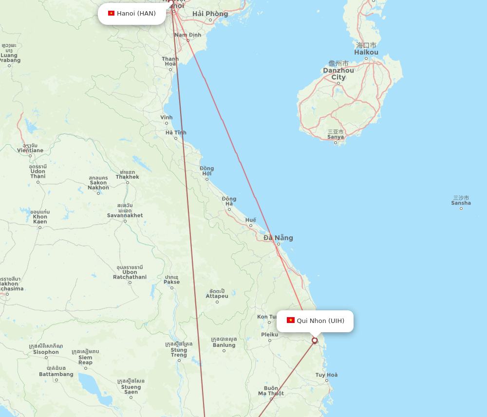 HAN-UIH flight routes