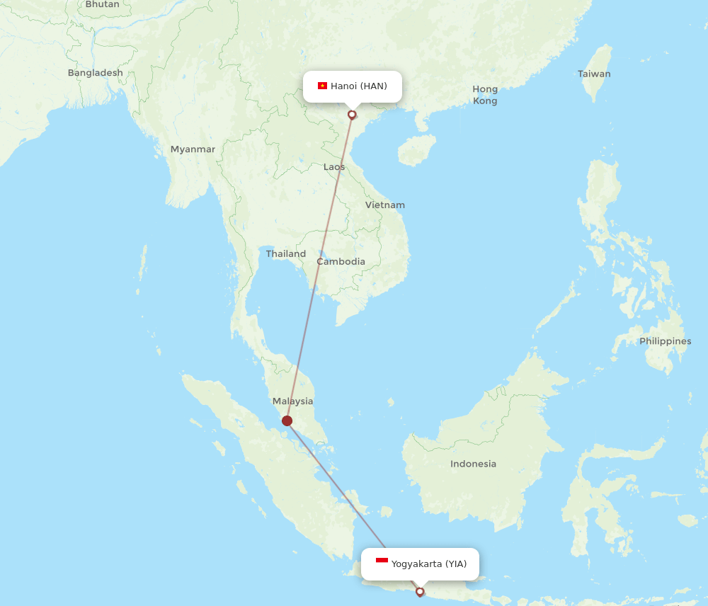 HAN-YIA flight routes