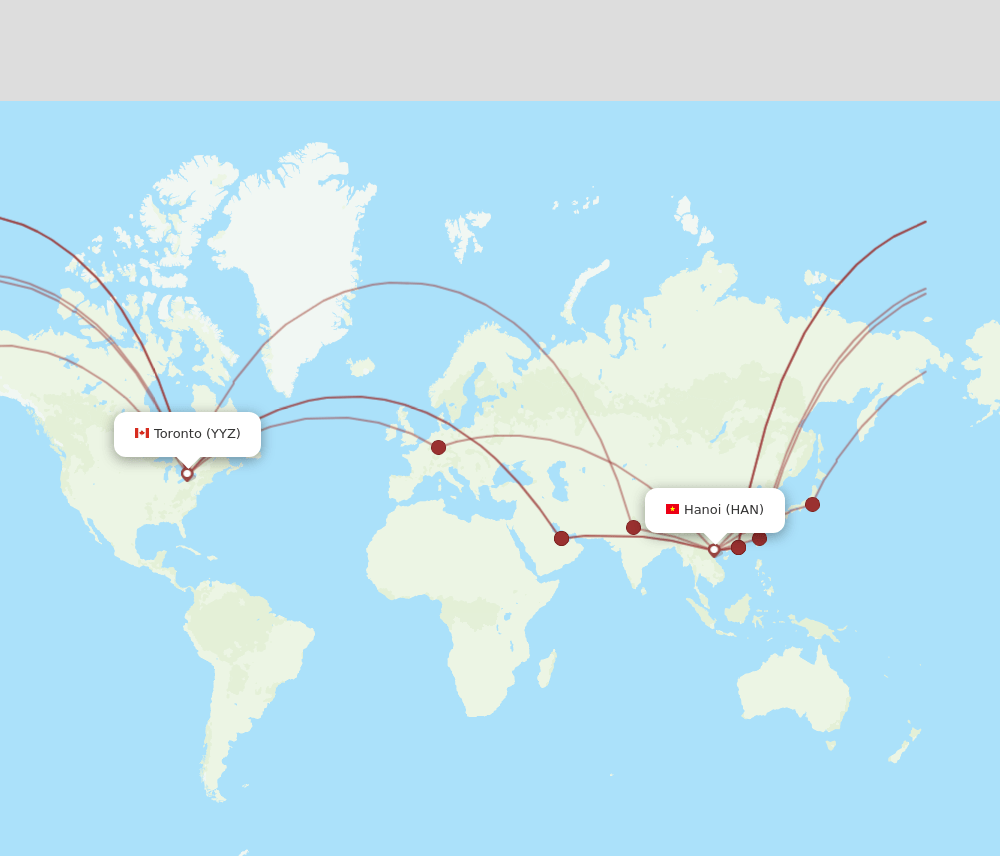 HAN-YYZ flight routes