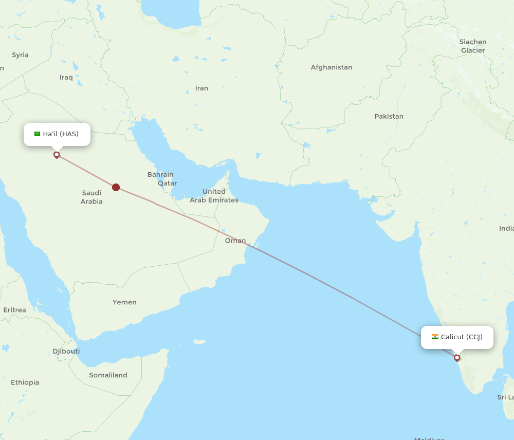 HAS-CCJ flight routes