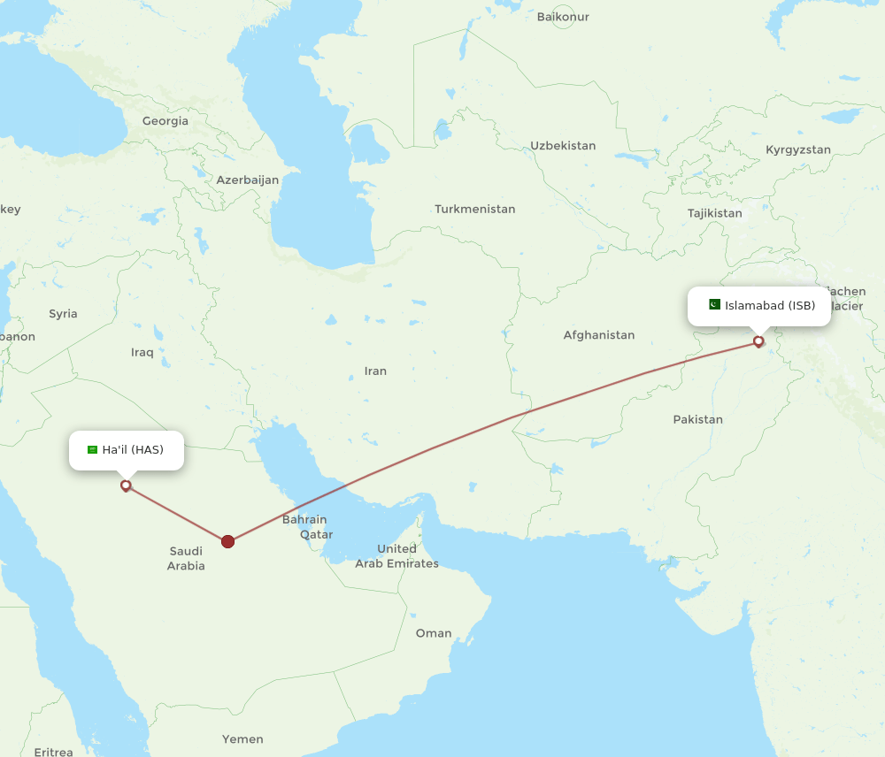 HAS-ISB flight routes