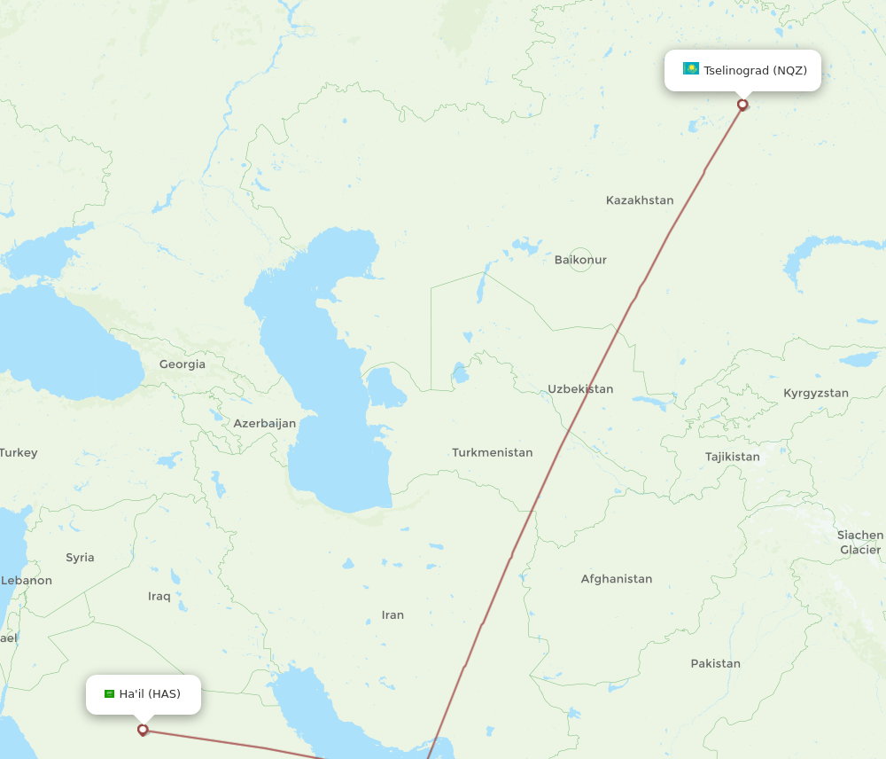 HAS-NQZ flight routes