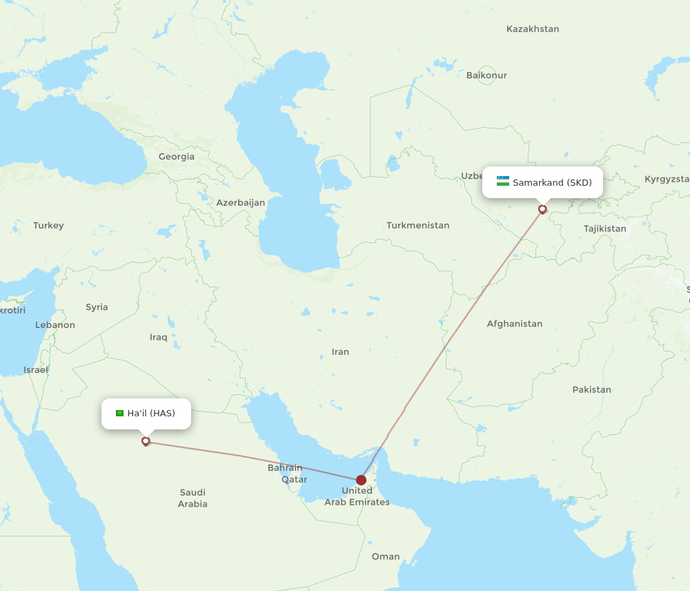 HAS-SKD flight routes