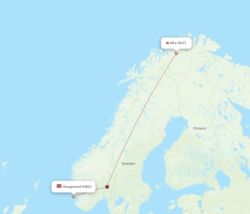 HAU-ALF flight routes