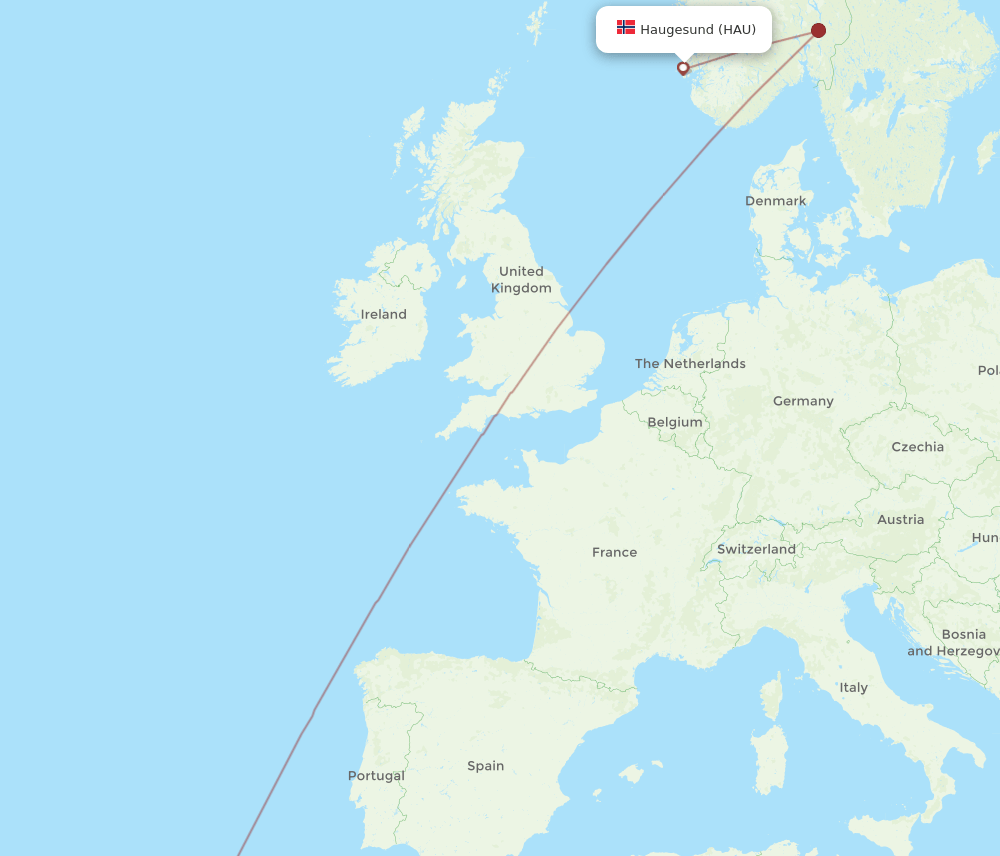 HAU-FNC flight routes
