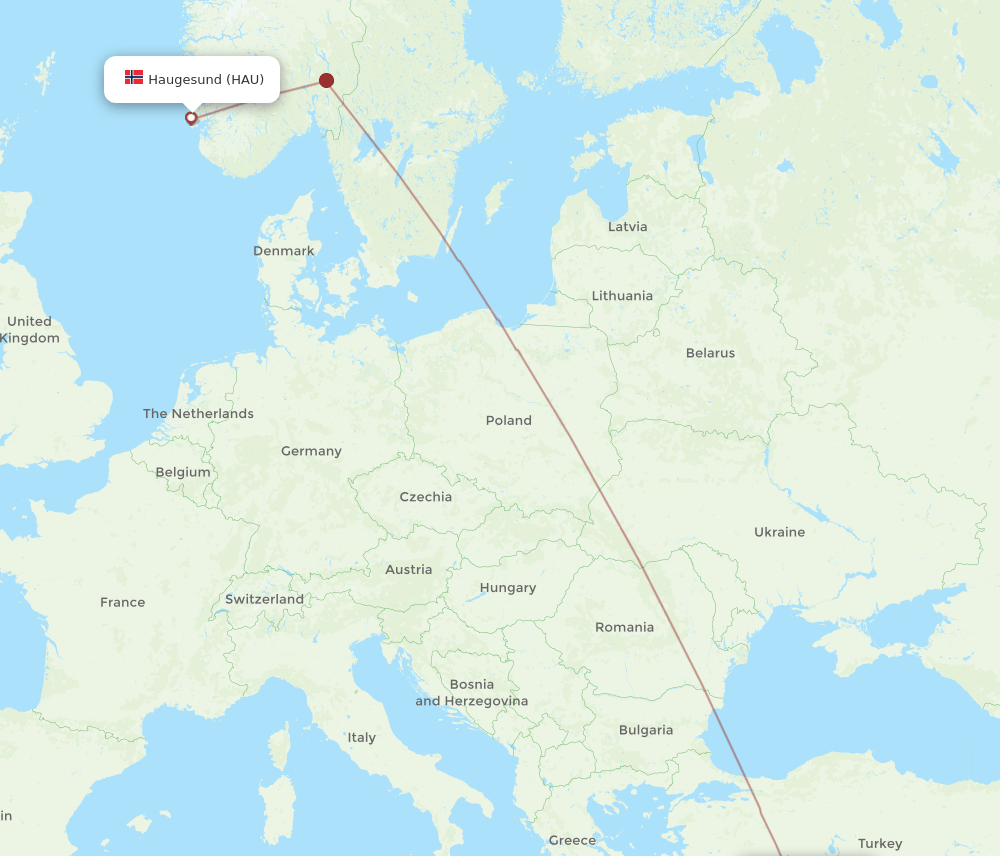 HAU to GZP flights and routes map