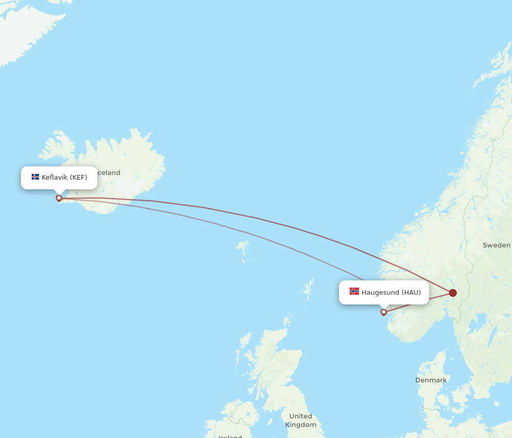 HAU-KEF flight routes