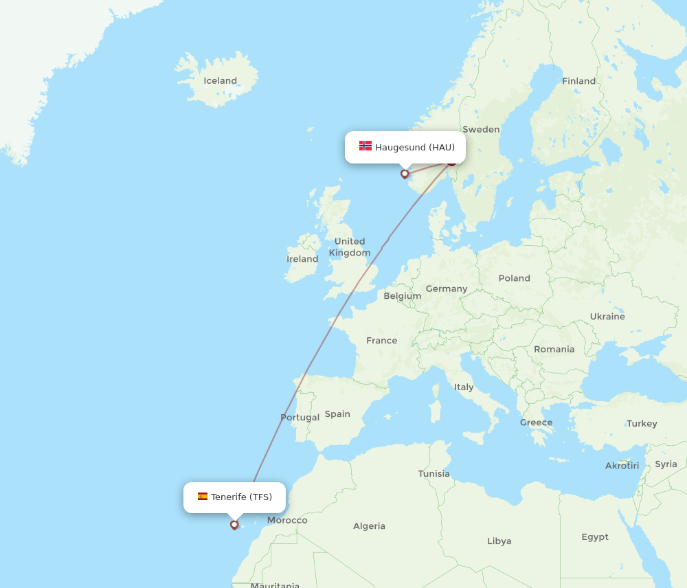 HAU-TFS flight routes