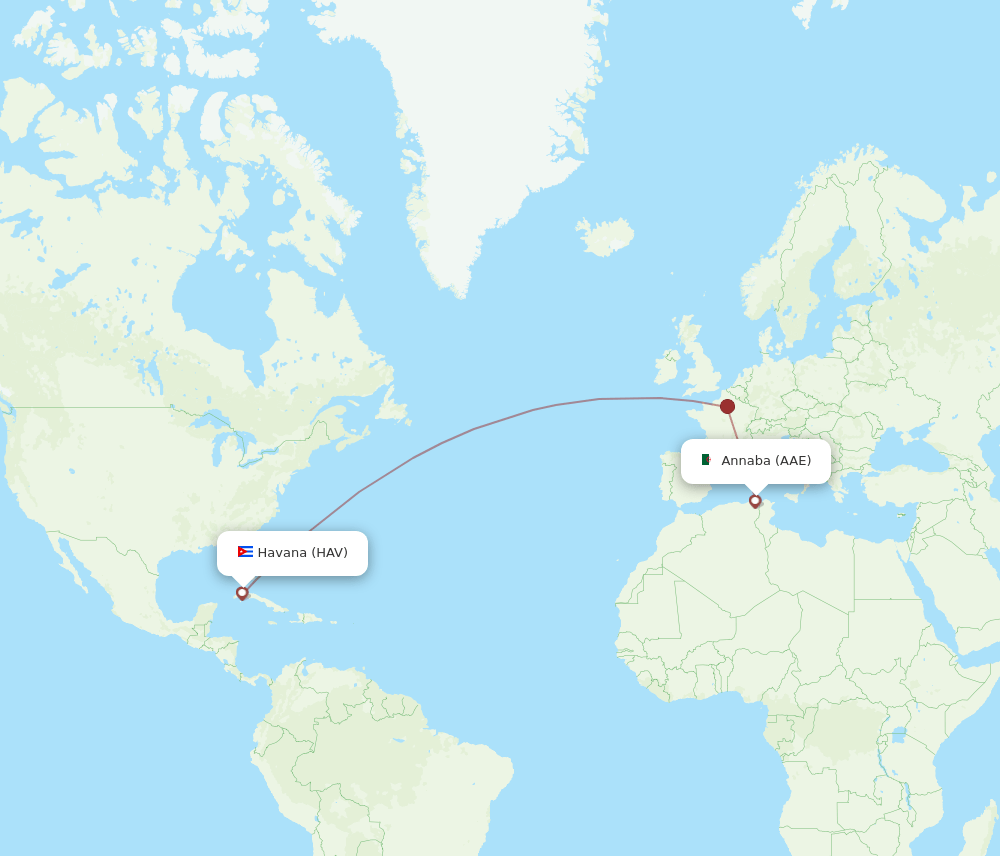 HAV-AAE flight routes
