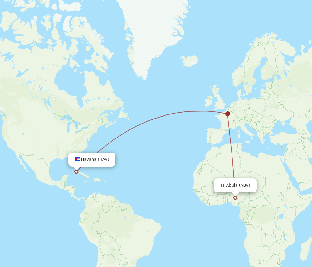 HAV-ABV flight routes