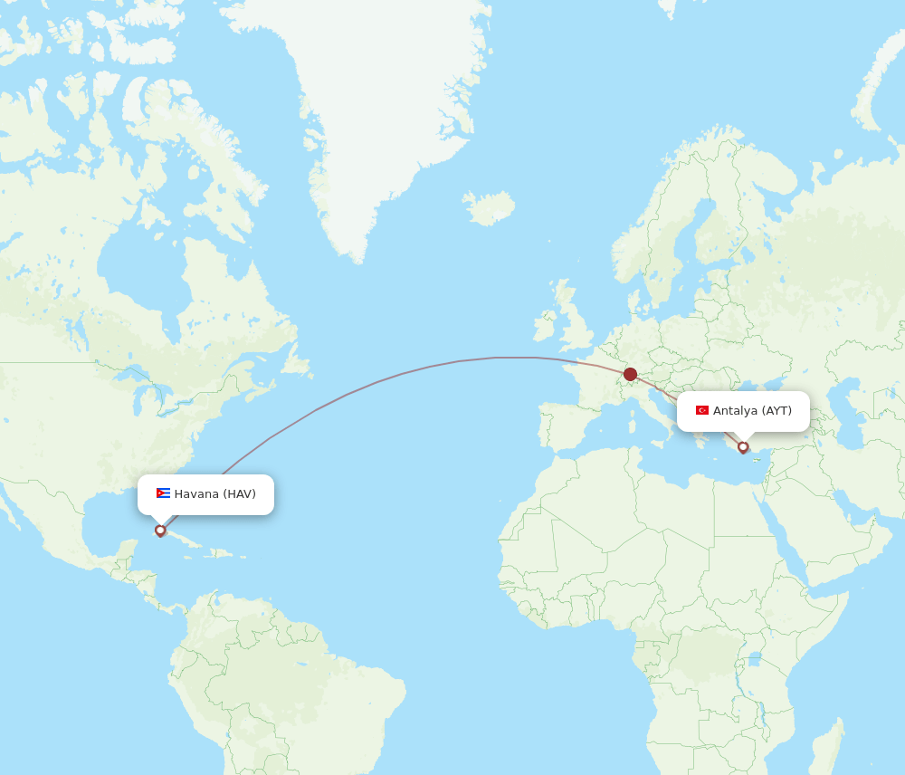 HAV-AYT flight routes