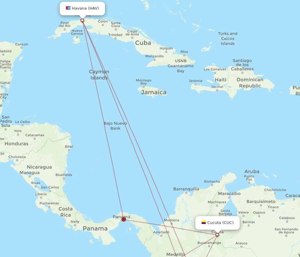 HAV-CUC flight routes
