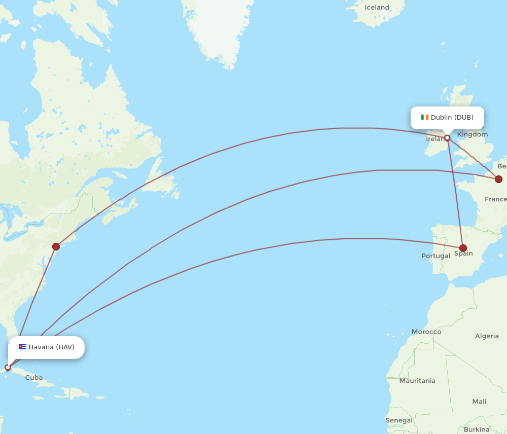 HAV-DUB flight routes