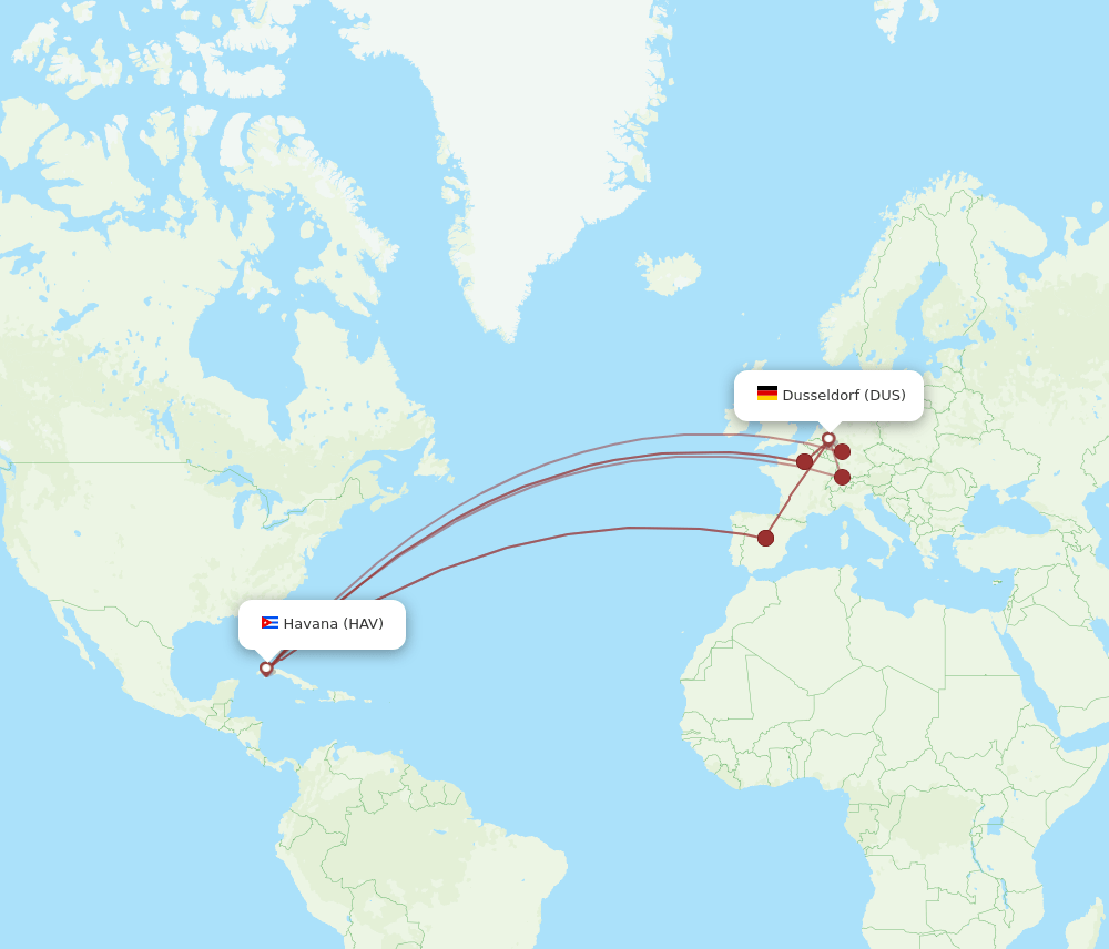 HAV-DUS flight routes