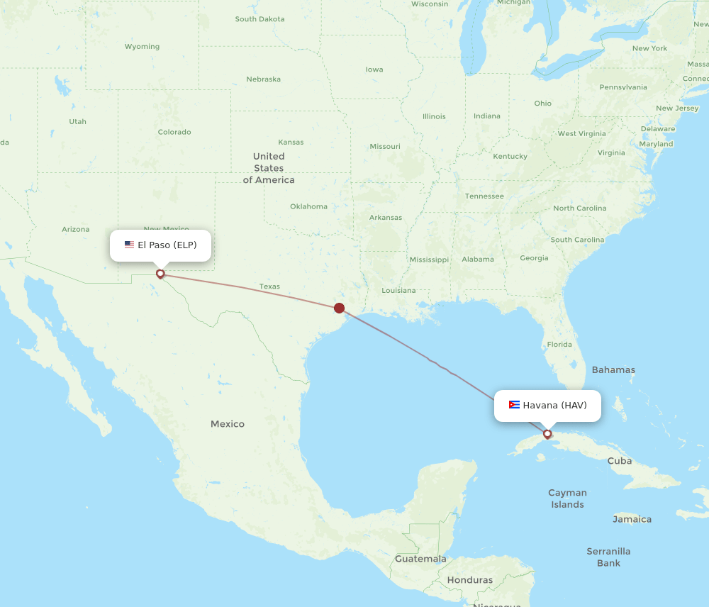 HAV-ELP flight routes