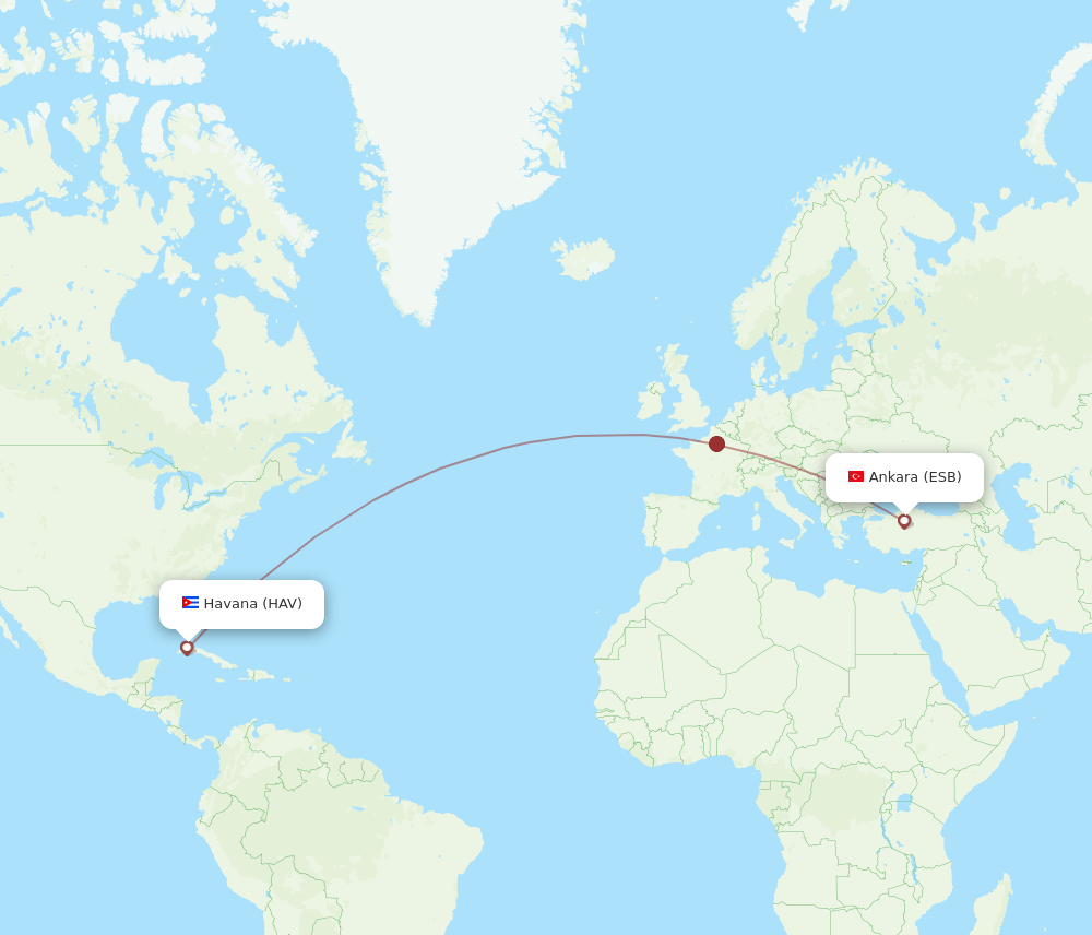 HAV-ESB flight routes