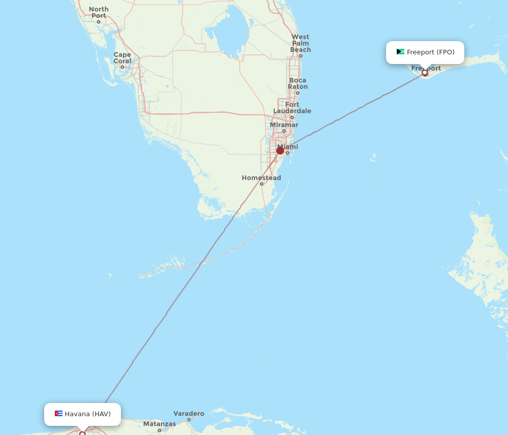 HAV-FPO flight routes