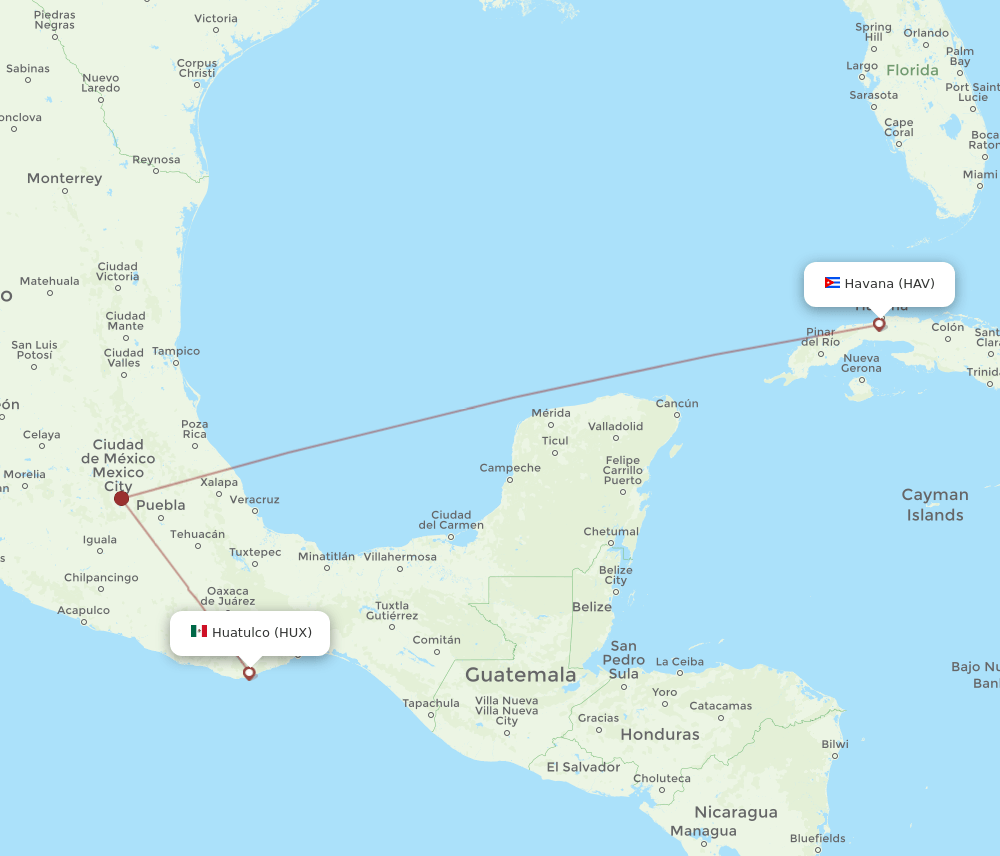 HAV-HUX flight routes