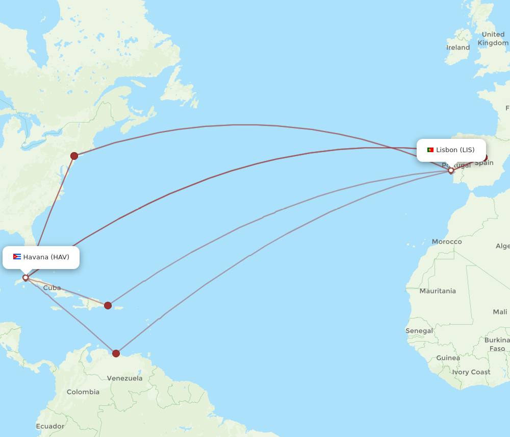HAV-LIS flight routes
