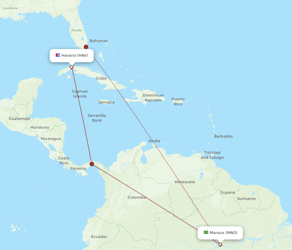 HAV-MAO flight routes