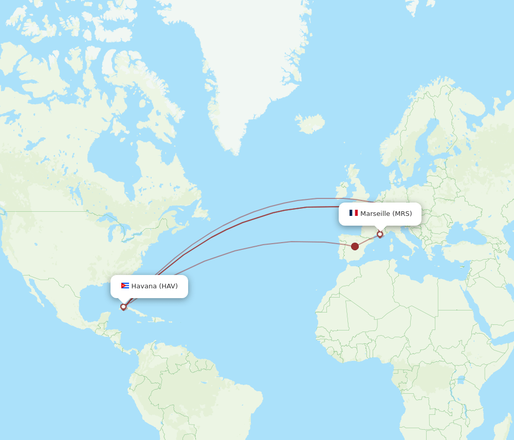 HAV-MRS flight routes