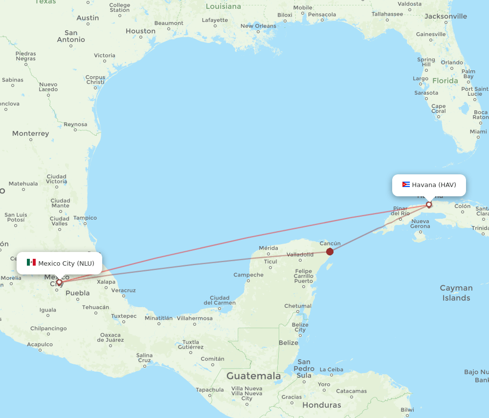 HAV-NLU flight routes