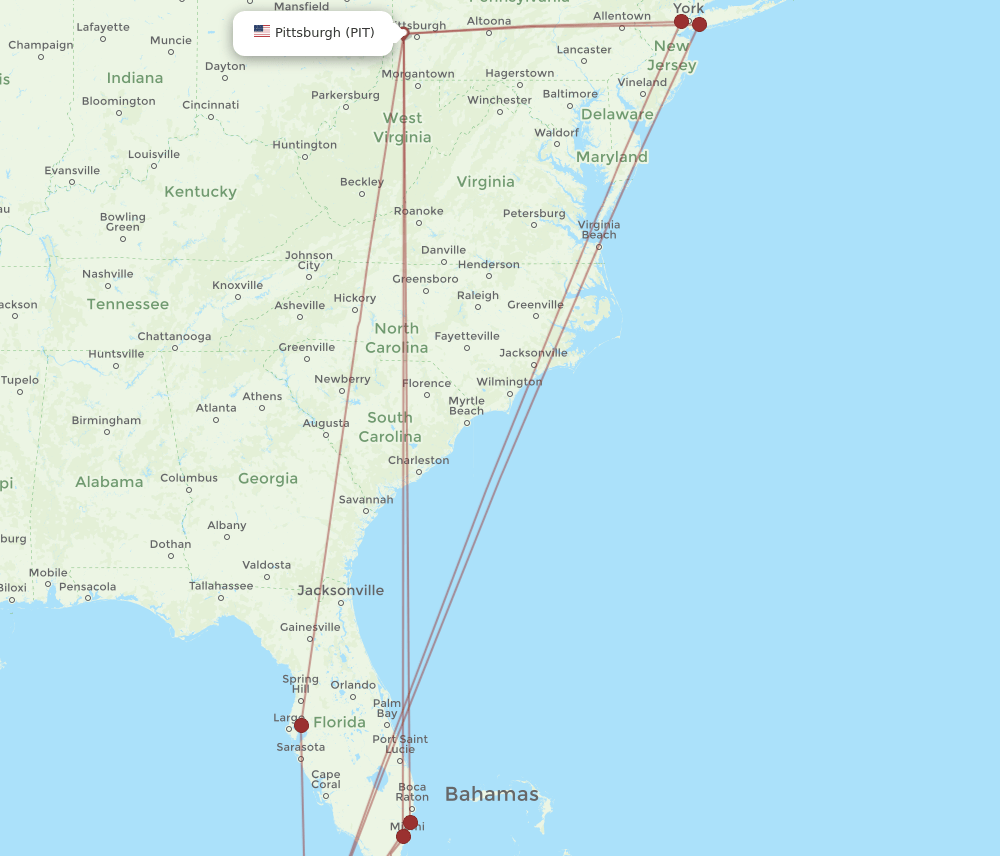 HAV-PIT flight routes