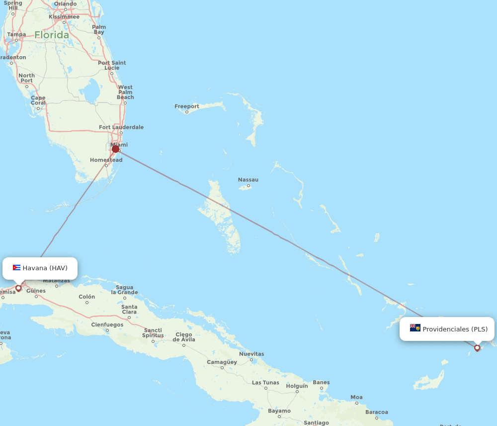 HAV-PLS flight routes