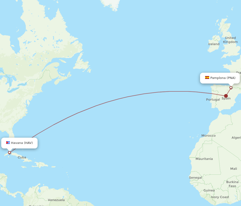 HAV-PNA flight routes