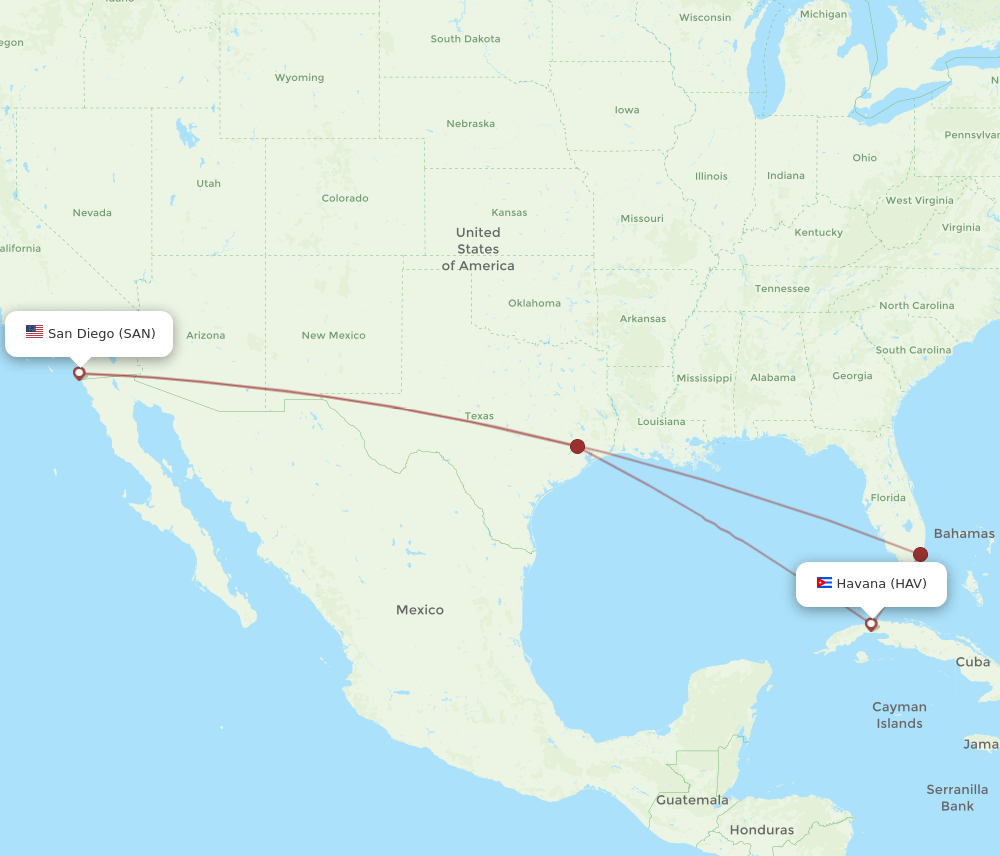 HAV-SAN flight routes