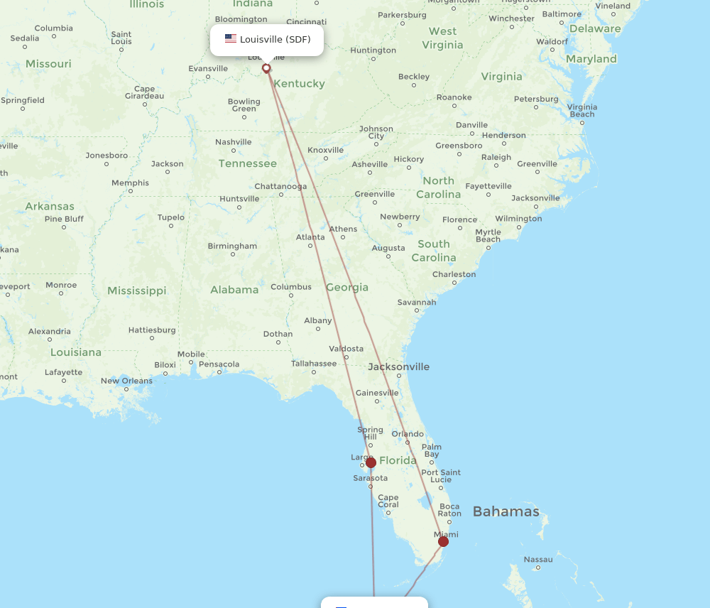HAV-SDF flight routes