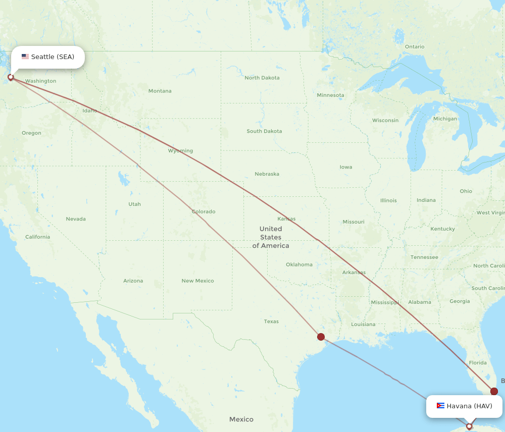 HAV-SEA flight routes