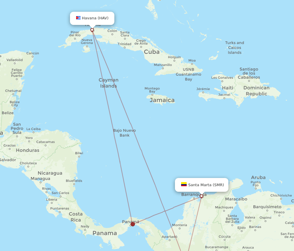 HAV-SMR flight routes