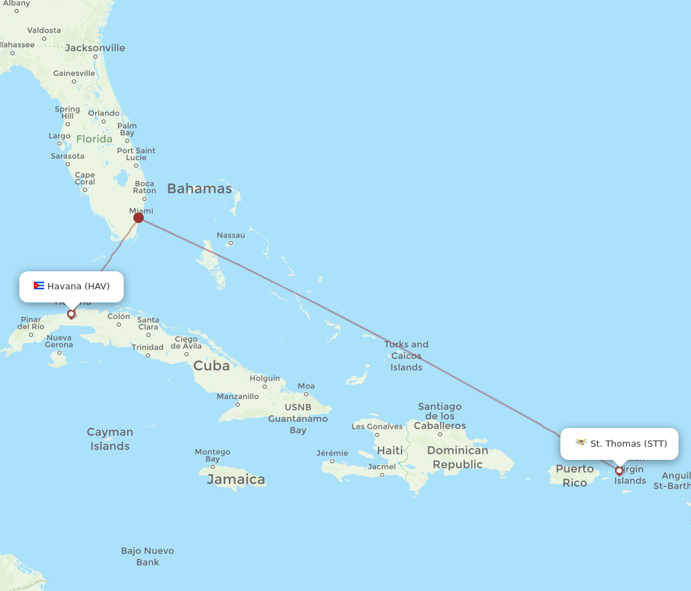 HAV-STT flight routes