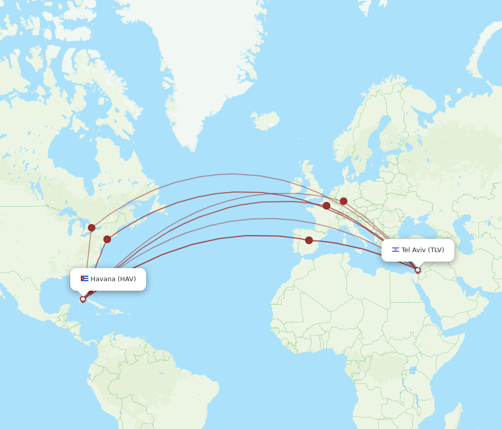 HAV-TLV flight routes
