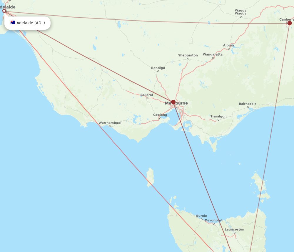 HBA-ADL flight routes