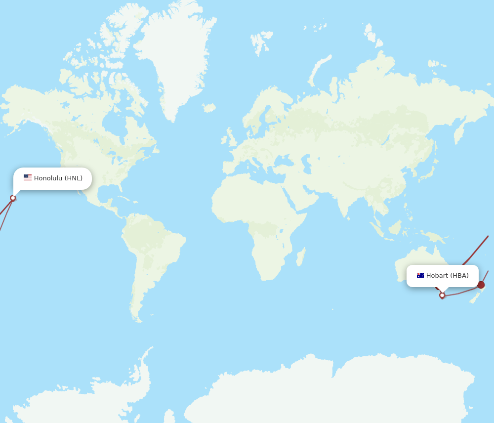 HBA to HNL flights and routes map