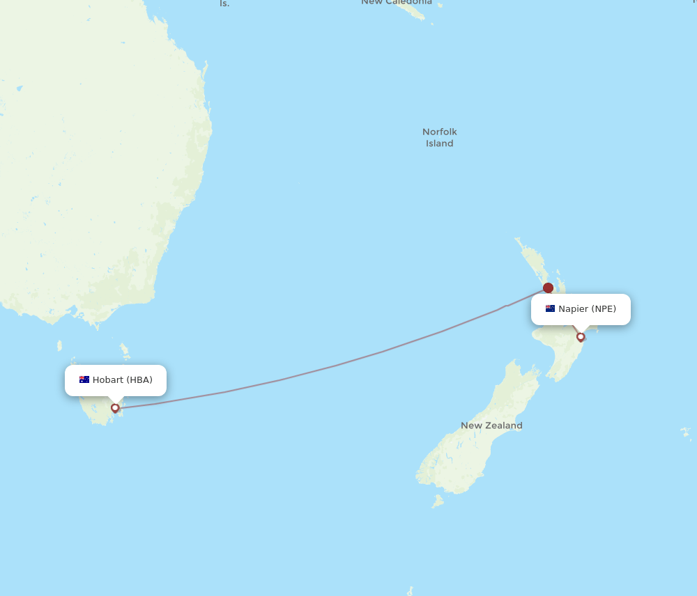 HBA-NPE flight routes