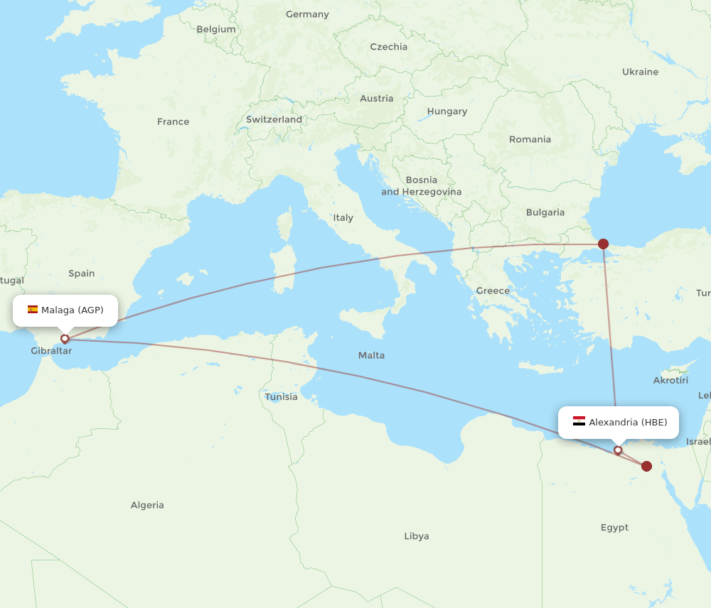 HBE-AGP flight routes