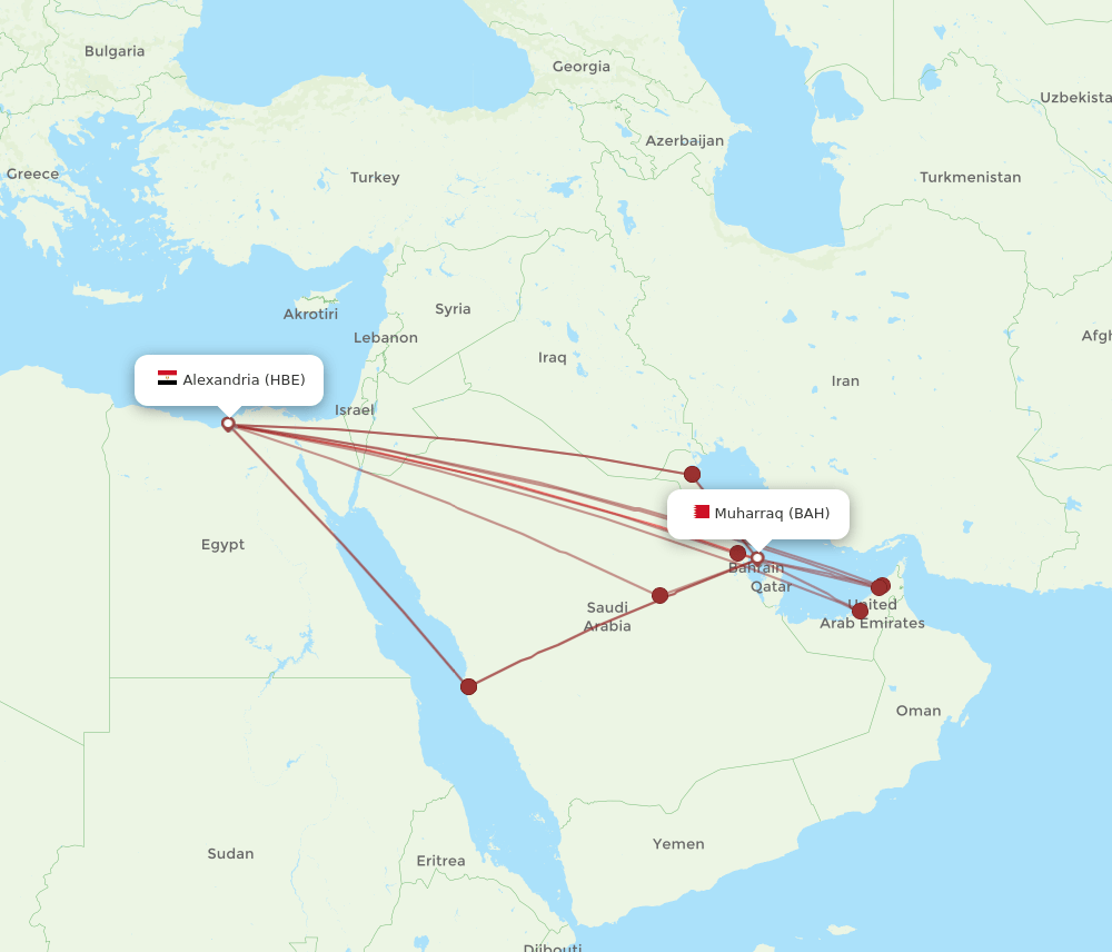 HBE-BAH flight routes