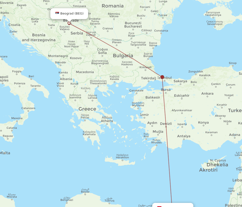 HBE-BEG flight routes