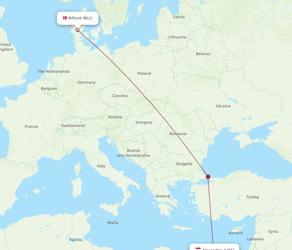 HBE-BLL flight routes