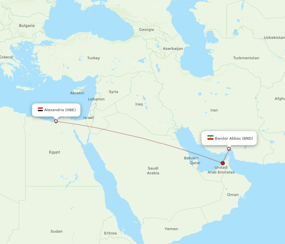 HBE to BND flights and routes map