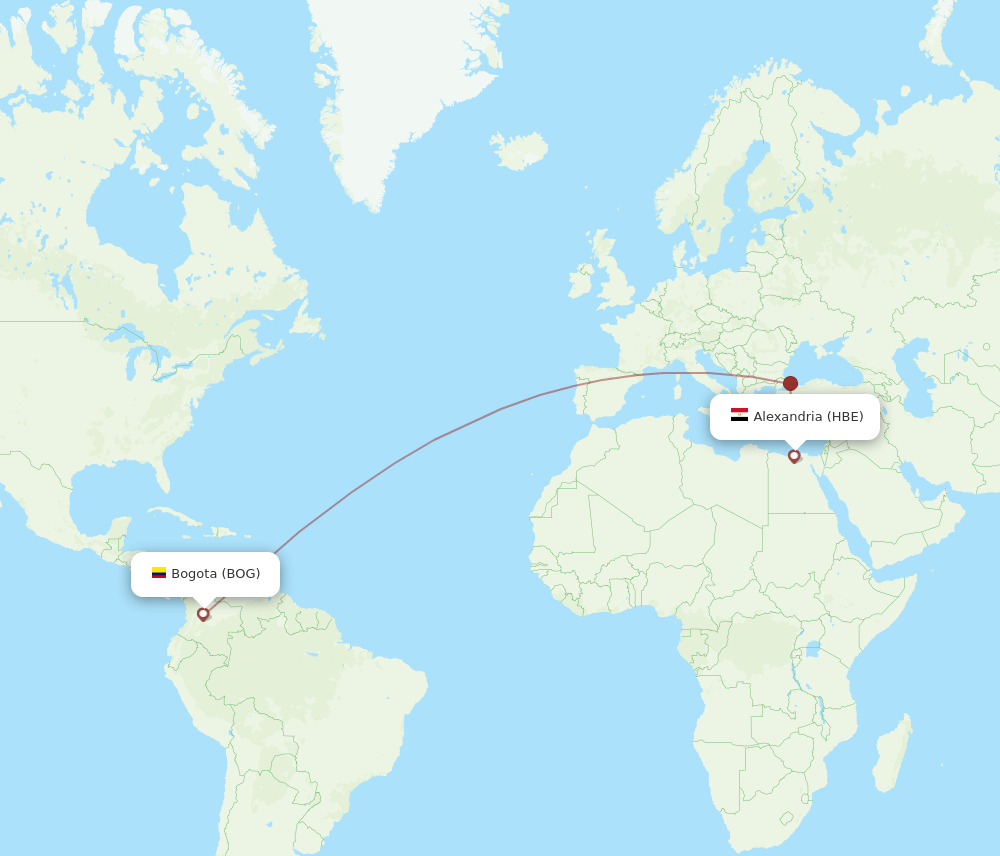 HBE-BOG flight routes