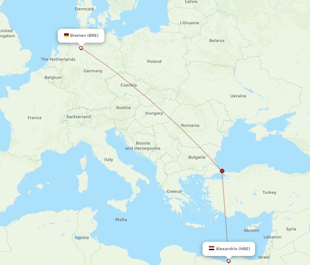 HBE-BRE flight routes