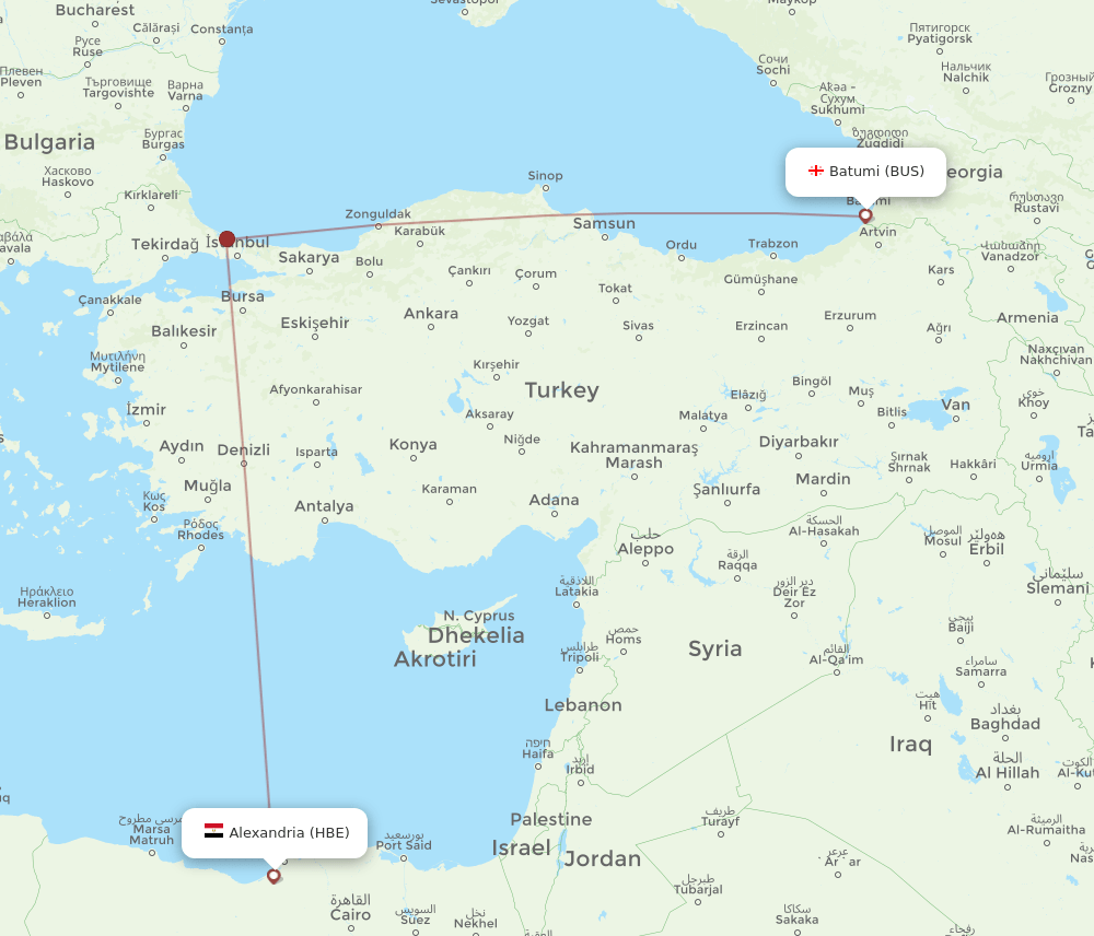 HBE-BUS flight routes