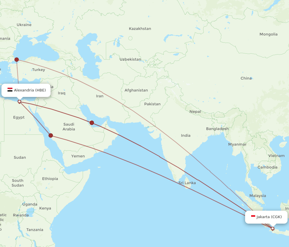 HBE-CGK flight routes
