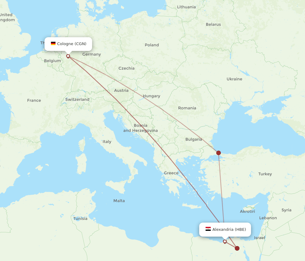 HBE-CGN flight routes